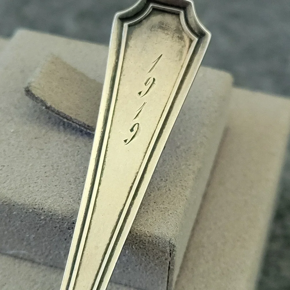 Antique Spaulding Sterling Silver Teaspoon Monogrammed 19g Vintage Flatware 1900